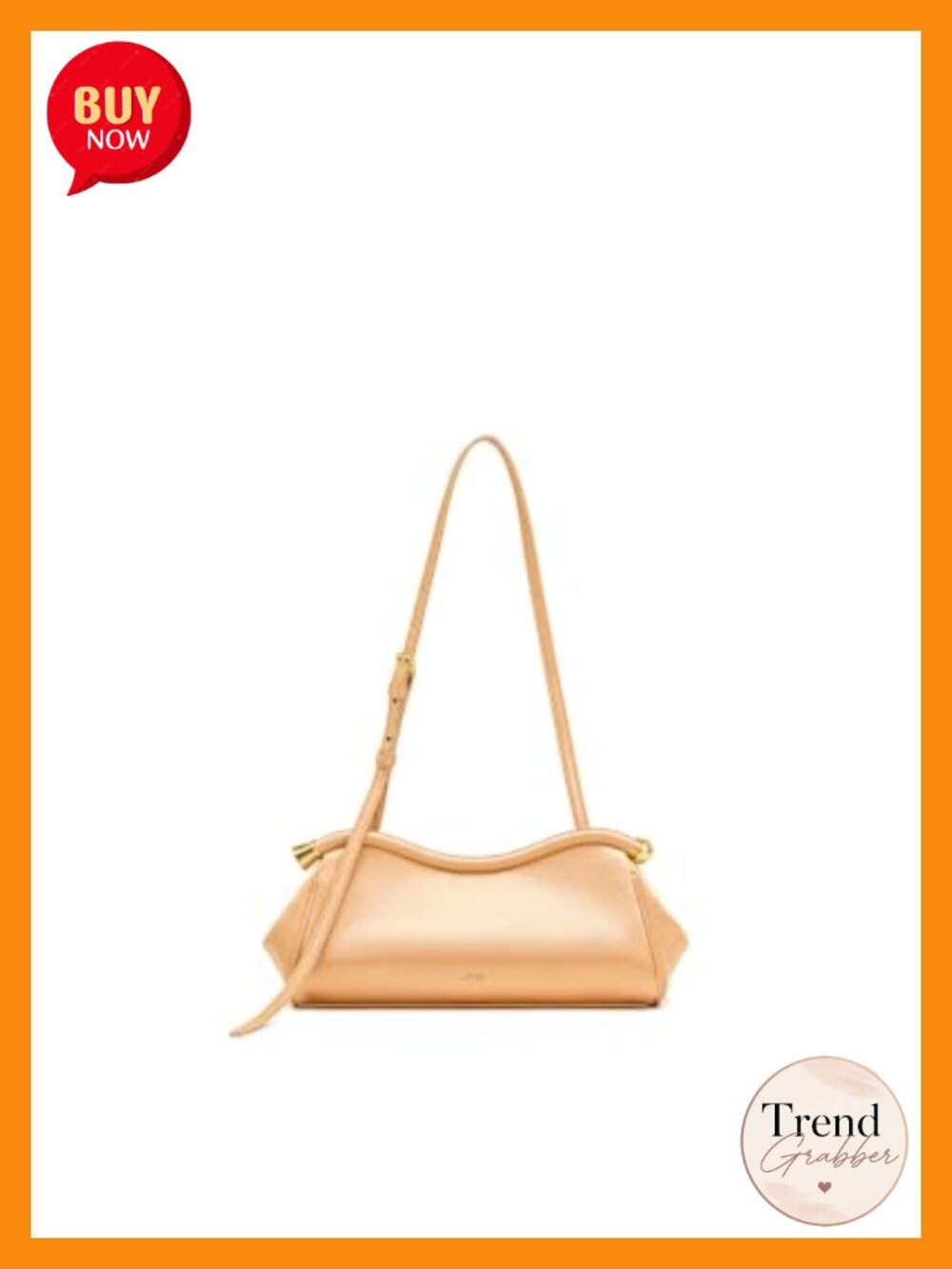 JW PEI Satin Curved Shoulder Bag Baguette Adjustable Strap
